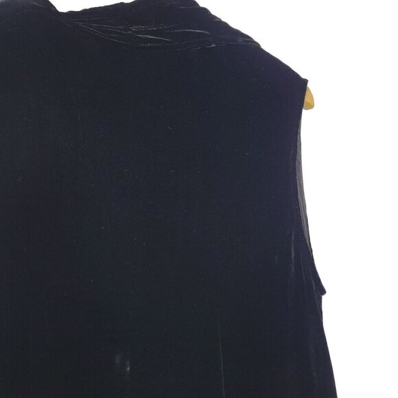 Bryn Walker Women's Silk Blend Black Velvet Sleeveless Long Cardigan Size S - Picture 7 of 10
